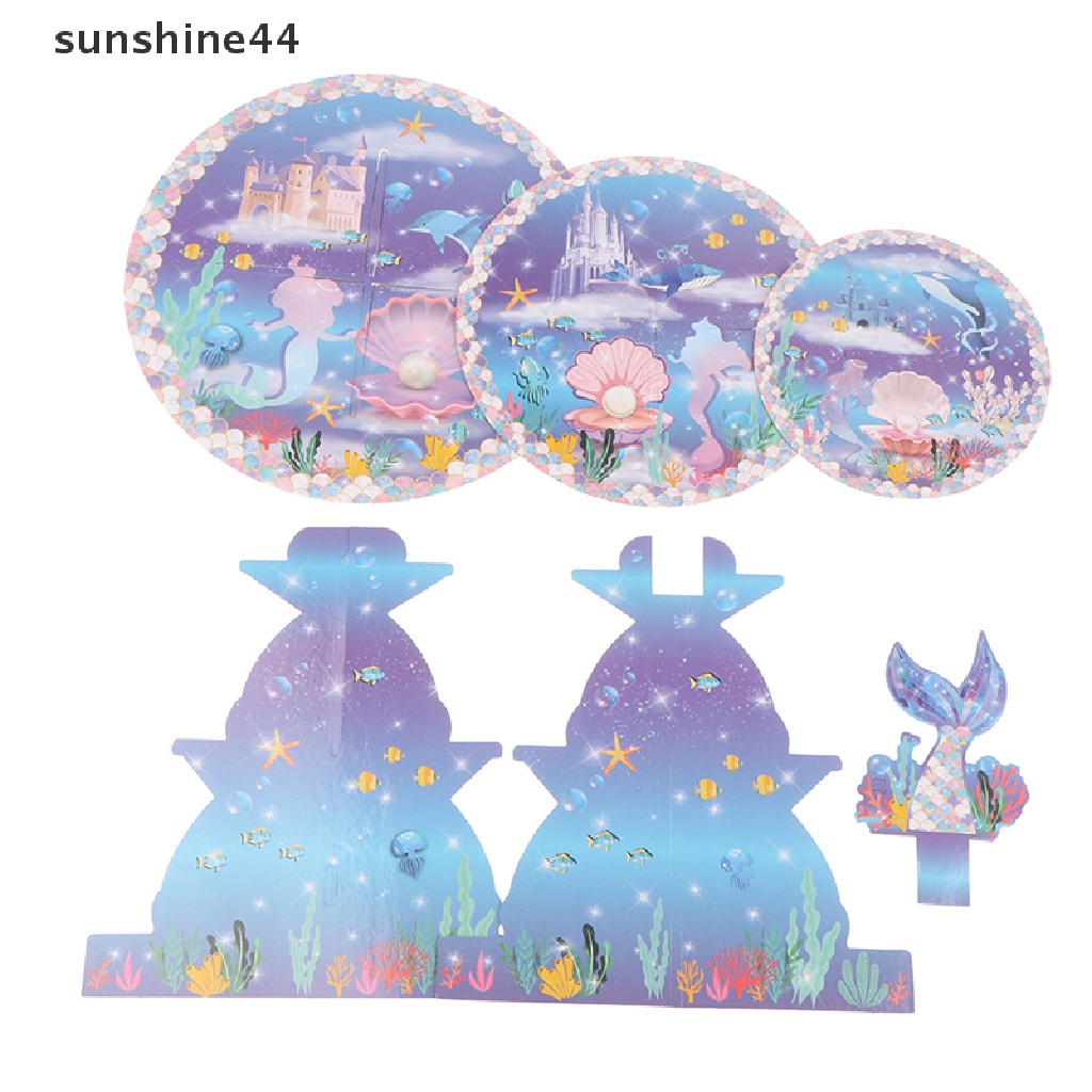 Sunshine 1 Set Stand Kue Ulang Tahun Bentuk Mermaid Untuk Baby Shower