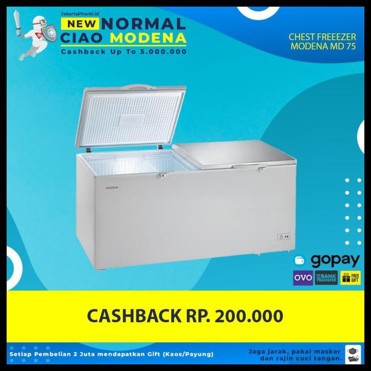 CHEST FREEZER MODENA MD 75 - FREEZER BOX 750 LITER 2 PINTU