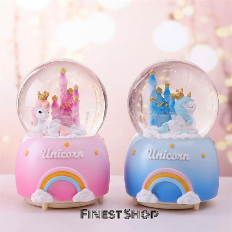 Kotak Musik UNICORN Snowball Star Moon Rainbow Pajangan Little Pony Pelangi Bola Kristal Salju Waterball Kado Anak Hadiah Sweet Seventeen Souvenir Valentine Hampers Ultah