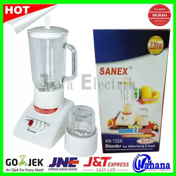 Blender Kaca 2 In 1 Sanex MX- T2GN Kap 1 Liter Dry Mill | Shopee Indonesia