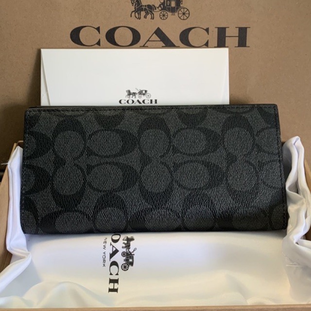 LONG WALLET COACH  BLACK SIGNATURE