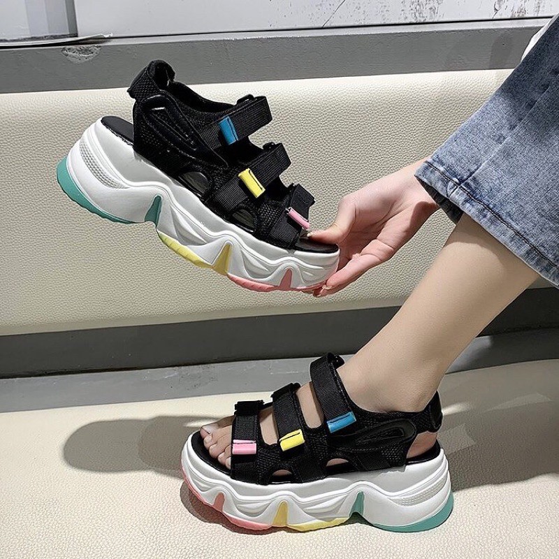 AXELINE Sandal Wedges Wanita Korea TRISTYLE Platform Best Seller COD