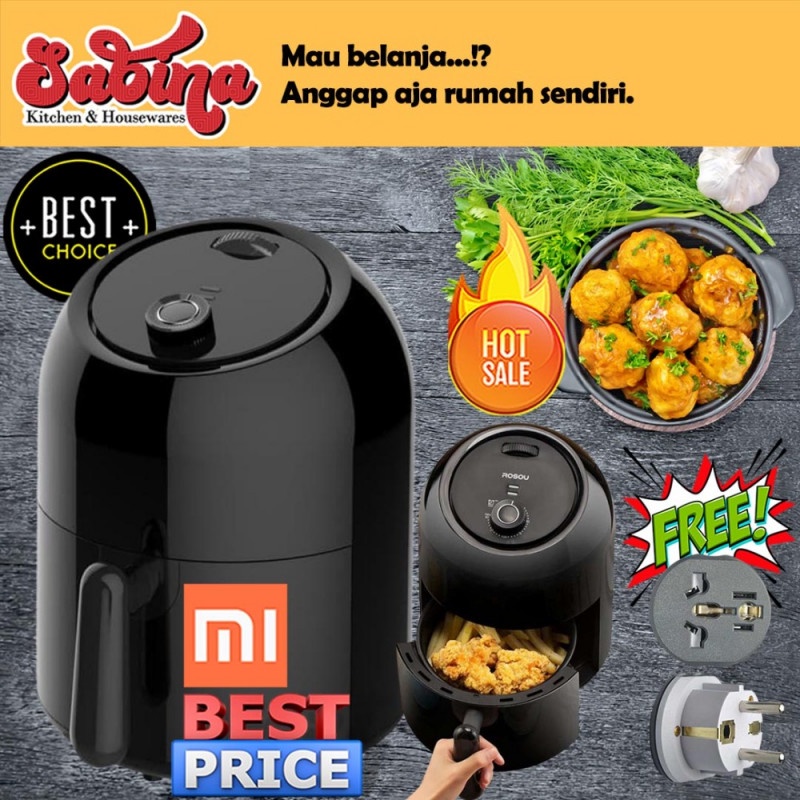 Alat Penggorengan Tanpa Minyak Air Fryer 2.5L Free Adapter EU