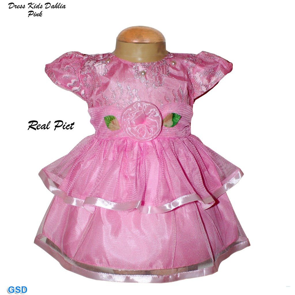 Dress Kids Dahlia/Baju Terusan Dress Anak Bayi 1thn Brukat Lapis Furing/Dress Anak Premium Elegant