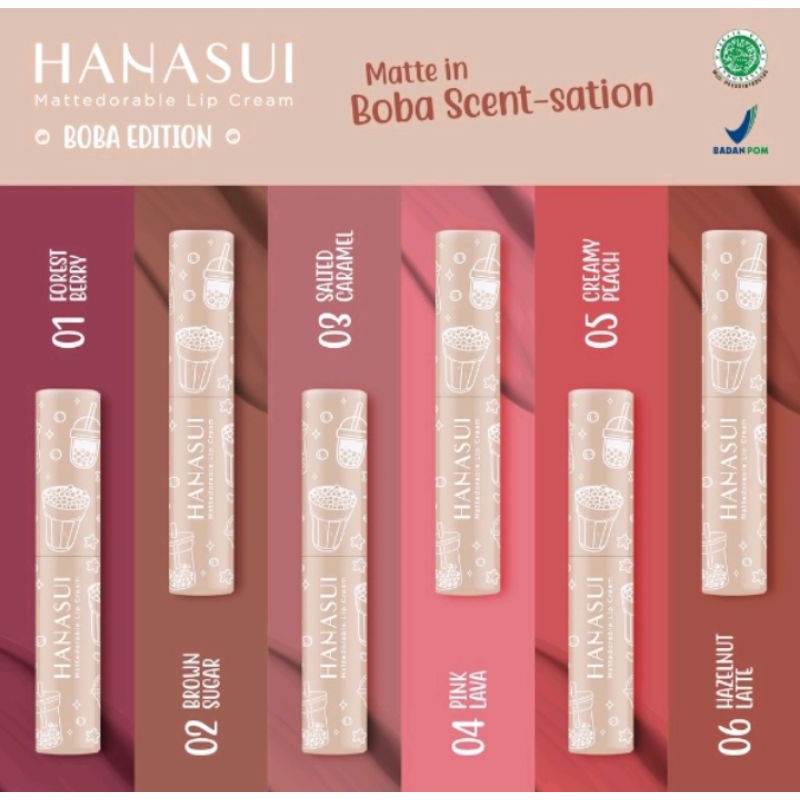 ✨SHASYA✨HANASUI LIP CREAM BROWN SUGAR MATTEDORABLE BOBA EDITON BEST SELLER PRODUCT