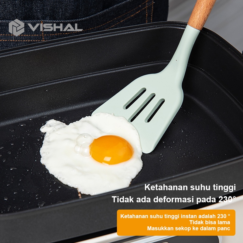 VISHAL 12pcs Kitchen Set Spatula Masker Alat Dapur Spatula Silikon Tahan Panas Peralatan Masak