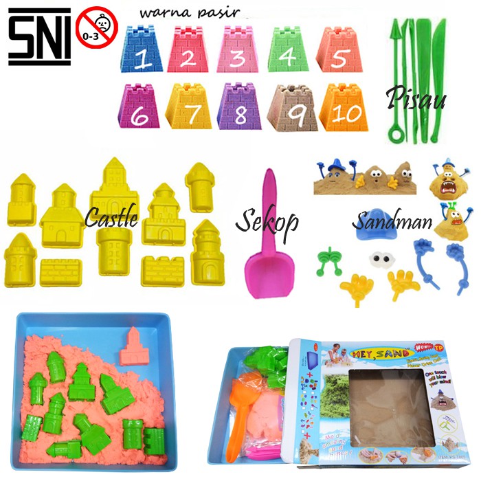 Mainan Edukatif Pasir Mainan Anak LE SAND Mainan Anak Pasir Tray Set Paket Hemat Ongkir Doky