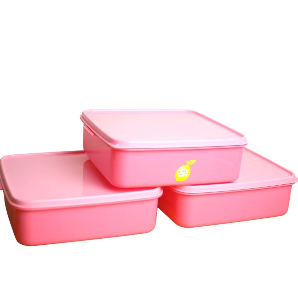 DM - Rantang Susun 3 / Tempat Bekal Piknik RPS 160-3 Pi - PINK