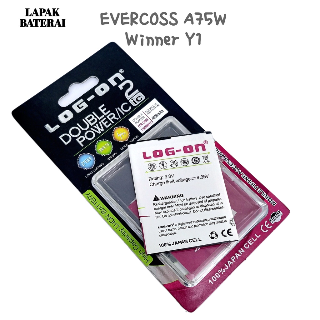 LOG - ON Evercoss A75W | Winner Y1 Double IC Protection Battery Batre