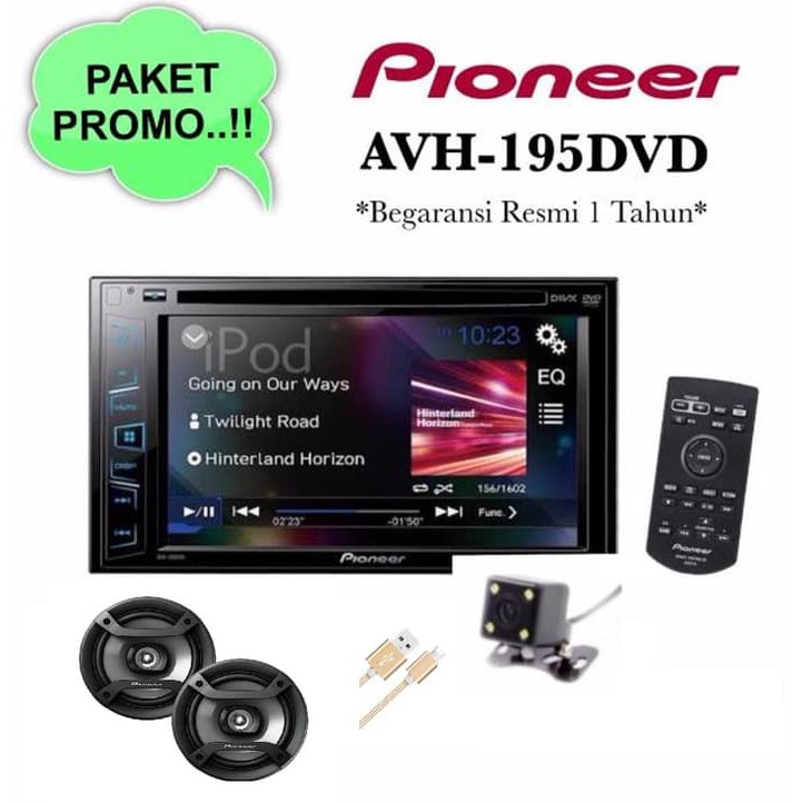 VIRAL  Pioneer AVH-195DVD Double din avh 195dvd Paketan Speaker Bonus Kamera DF01