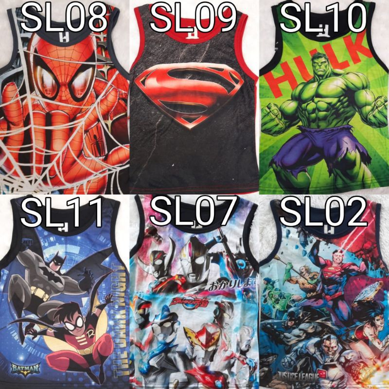 SIZE 6 SINGLET ANAK FULL PRINT THAI 3D DISTRO GROSIR LUSINAN BAJU COWOK ANAK-ANAK HIM