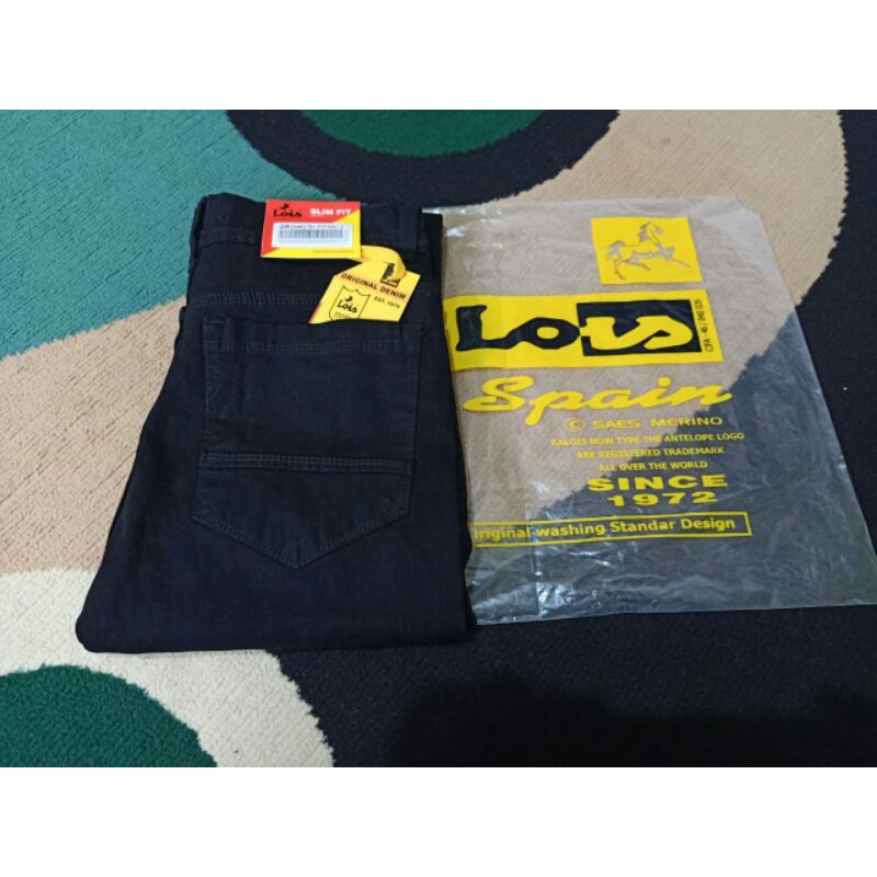 Celana Panjang Lois slimfit/pencil//Celana Hitam Pekat//Celana Jeans Pria Terbaru
