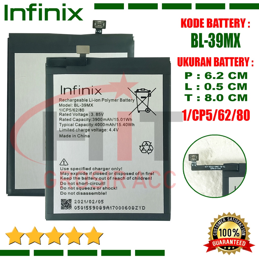 Baterai Battery Ori HP Infinix BL-39MX S5 Pro X660 / Smart 3 Plus X672