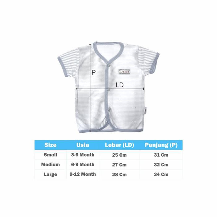86 Fluffy Baju Pendek Bayi Abu (Isi 3Pcs) Bds - 6-9 Bulan