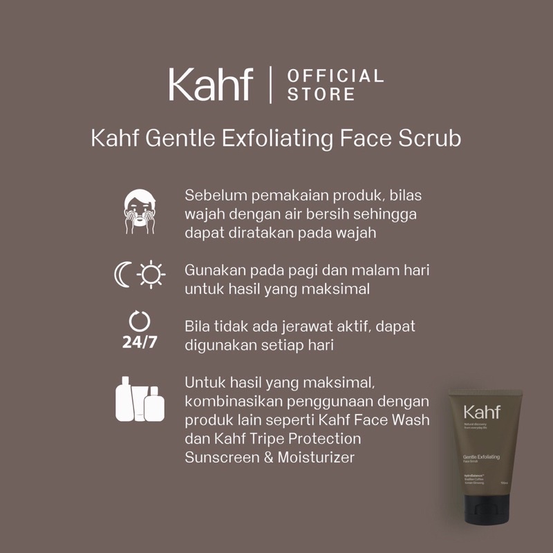 KAHF Gentle Exfoliating Face Scrub Cleanser 100ml