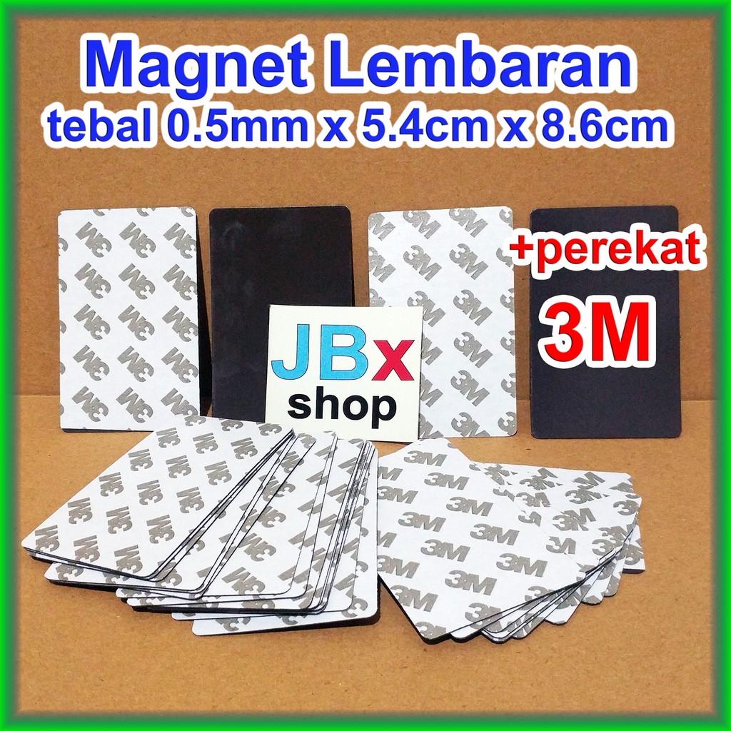 Jual Magnet sheet lembaran + double tape 3M (1pack isi 15pcs) tebal 0 ...