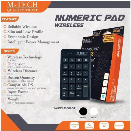 ITSTORE Keyboard numeric numpad usb Angka Keypad Numeric Keyboard Wireless 2.4GHz 10 Meter