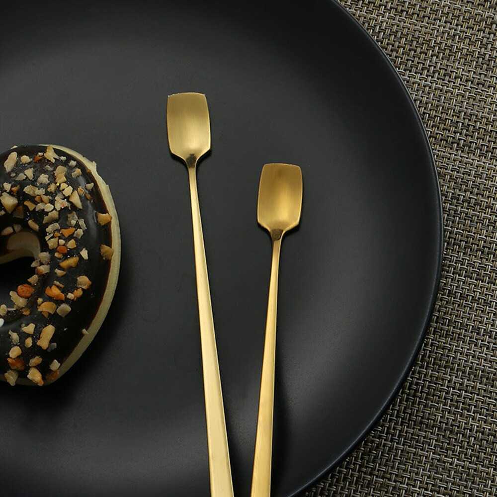 Sendok Pengaduk Minuman Kopi Teh Spoon Stainless Steel Gagang Panjang Sendok Takar Perlengkapan Dapur Berkualitas