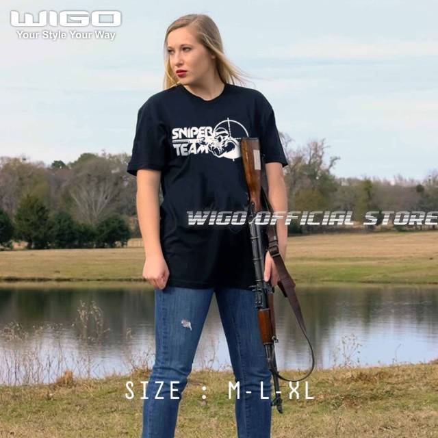 DJVNS T-shirt Baju Kaos Sniper Team Bahan Katun Berkualitas Lengan Pendek Pria Wanita