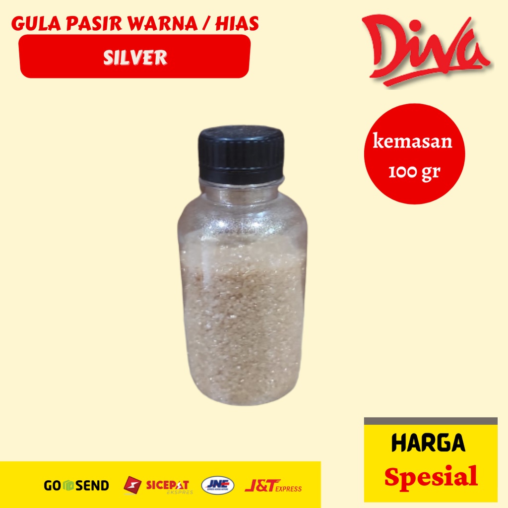 [100gr] Gula Pasir warna / Hias Silver