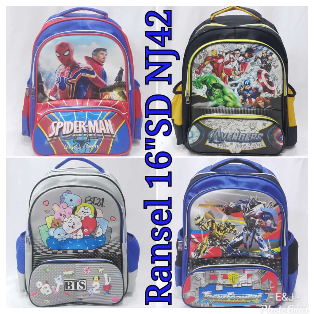 JOYELSY-RANSEL ANAK SEKOLAH TK/SD NJ42 BTS21/FROZEN/UNICORN/SPIDER/CAR