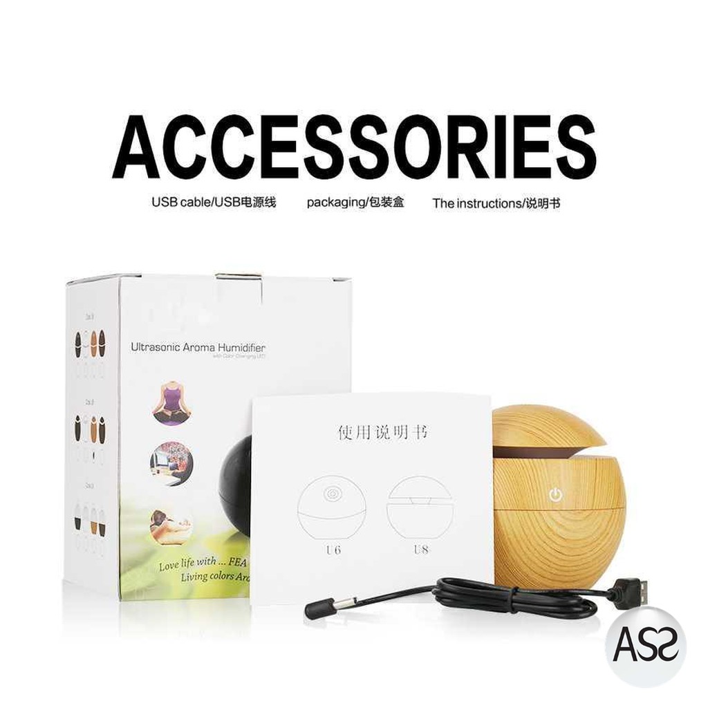 ASS Shop - Taffware Aromatherapy Air Humidifier Desain Kayu - HUMI H41