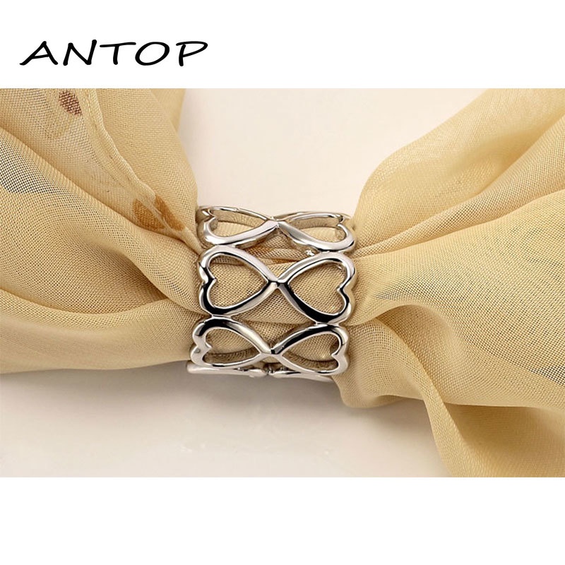 Ladies Love Shawl Buckle Scarf Ring Shawl Brooch Fashion Buckle Clip Scarf Clip Pin ANTOP