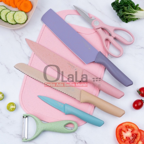 PISAU SET DAPUR WARNA WARNI PISAU KERAMIK MEWAH ELEGAN IMUT CANTIK 6PCS OLL-CH4295