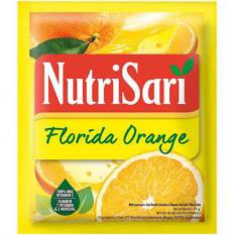 

NutriSari Florida Orange Minuman Serbuk Rasa Jeruk Florida 1 Renceng isi 10 Pcs