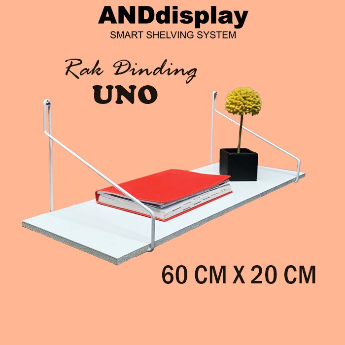 RAK DINDING GANTUNG UNO 60 X 20 CM - AMBALAN RAK KAYU DAPUR MINIMALIS