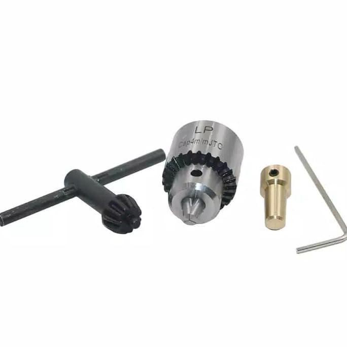 Favorit] 🅾 Mini Drill Chuck 4Mm + Adapter / Jepitan Mata Bor Dengan Kunci