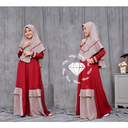 Busana muslim gamis anak perempuan syar i Bahan maxy moscrepe 11 12 13 14 15 tahun umur usia
