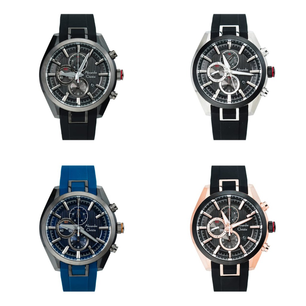 JAM TANGAN PRIA ALEXANDRE CHRISTIE AC 6582 / AC6582 RUBBER ORIGINAL
