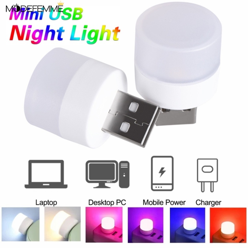 Lampu Malam Led Mini Portable Hemat Tempat Dengan Port USB Untuk Tangga / Kamar Anak