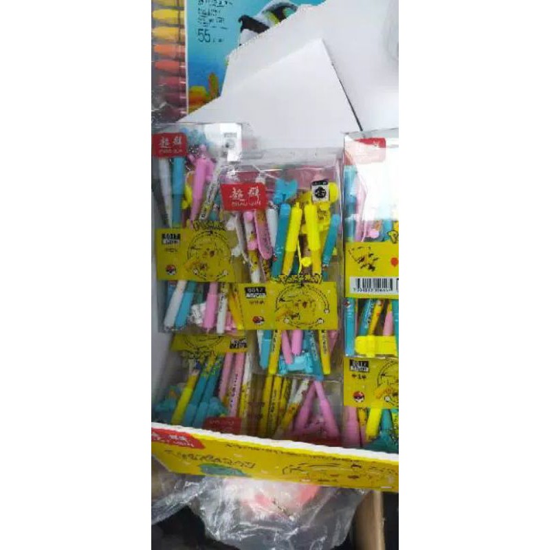 

pulpen skateboard pokemon isi 12 pcs