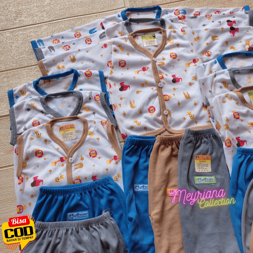 18 PCS Baju Bayi Baru Lahir dan Celana Bayi Seri Motif KOMBINASI Polos Meyriana Collection