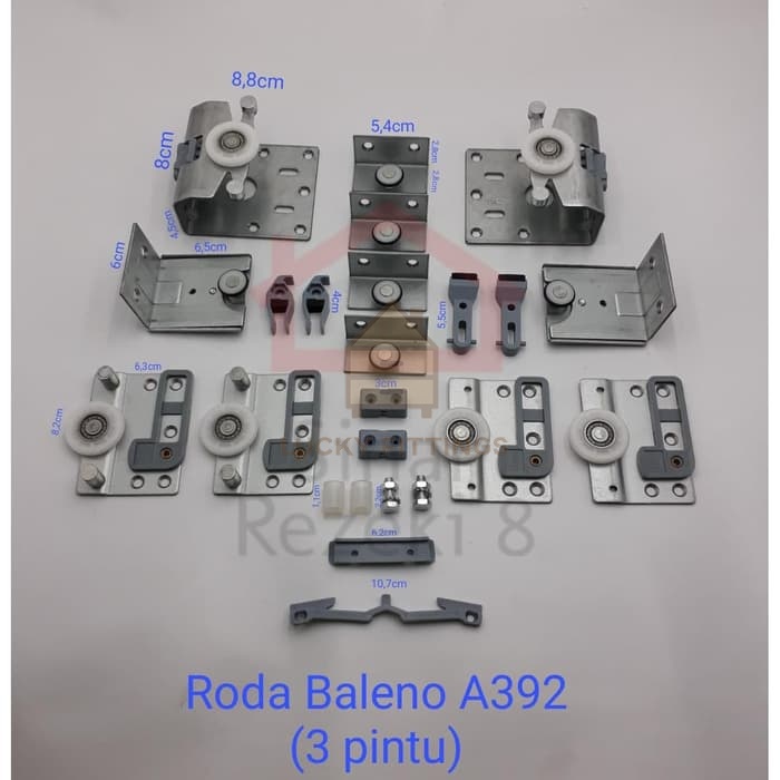 Roda Rel Pintu Lemari Sliding Geser Slow Motion 3 Pintu A392