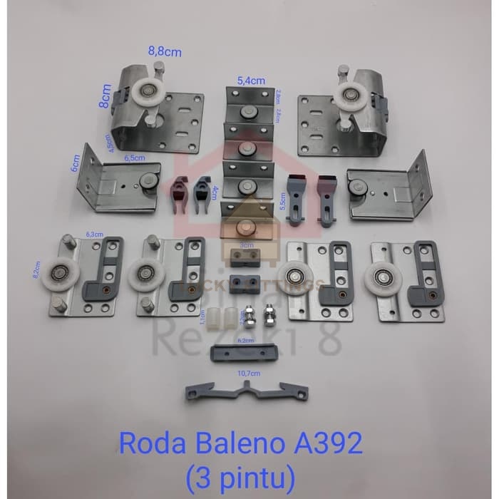 Roda Rel Pintu Lemari Sliding Geser Slow Motion 3 Pintu A392