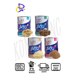 LIFE CAT KALENG 400GR 1 DUS ISI 24PCS INSTANT/SAMEDAY