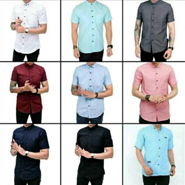 [BISA COD] Kemeja oxfod | Hem pria | lengan pendek | oxfod import
