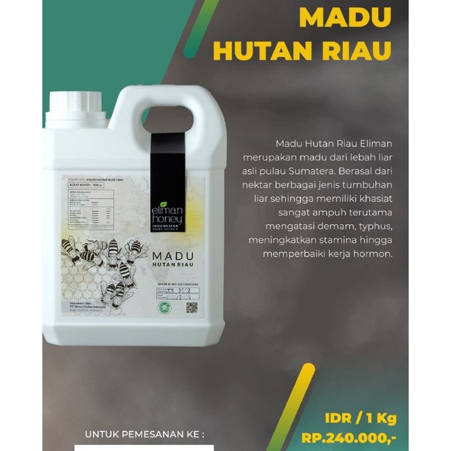 

Madu Hutan Riau Eliman - Madu Murni 100% Thibbun Nabawi