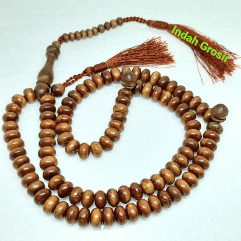 TASBIH KAYU STIGI GEPENG 10MM 99BUTIR ORIGINAL