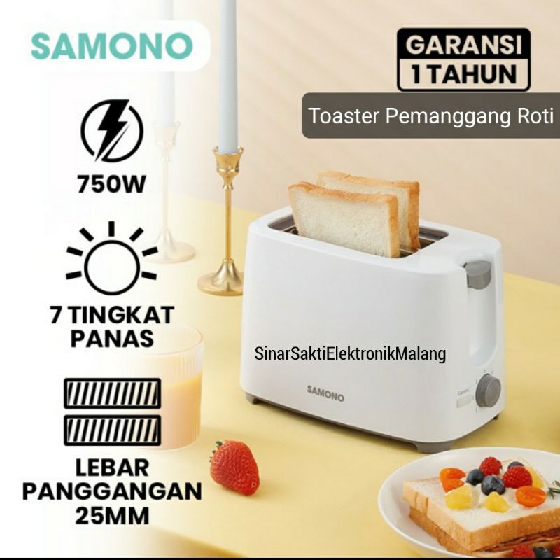 Samono Pemanggang Roti Toaster Alat Panggang Pop Up Sandwich Garansi Resmi Malang