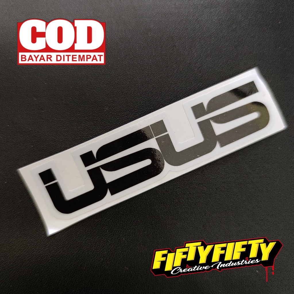 Stiker Print Cut Plesetan Asus USUS Stiker Printing Laminasi Glossy Tahan Air Stiker Motor Mobil Helm Sudah Membentuk Pola Desain