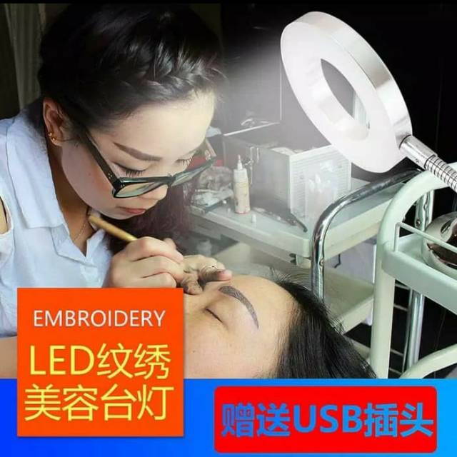 portable led lamp 2 warna eyelash sulam alis tatto facial reparasi service lampu