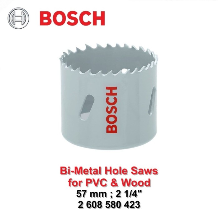Bosch Bi-Metal Holesaw 57mm ; 2 1/4" Hole Saw utk Kayu Alumunium PVC
