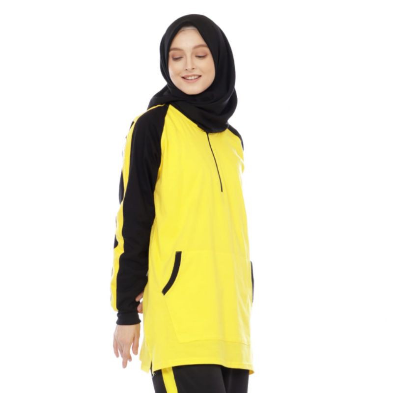 Baju Olahraga senam Wanita Model Tunik Seleting Trendy