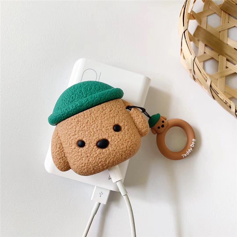 Casing Earphone Silikon Bluetooth Kartun Teddy Dog Lucu Untuk Airpods1 2 3 pro PRO2 I13 pro Inpods 12 I12 I11 I9S I23 Airpods3