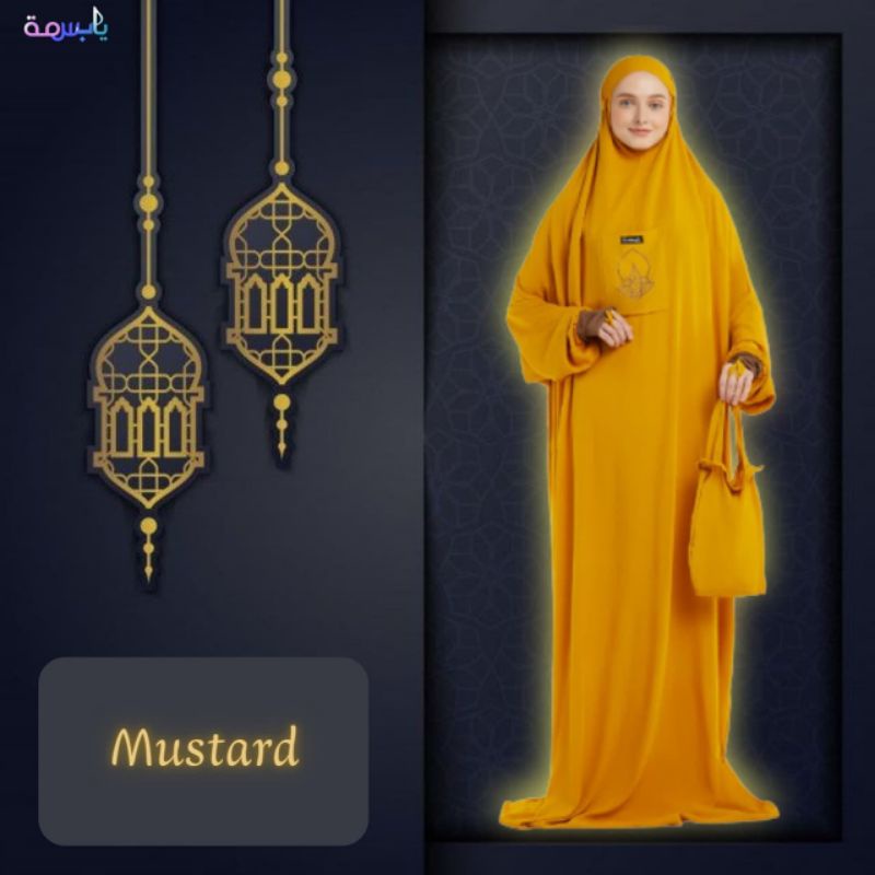 Mukena Mustard/ Mukena Manset/ Mukenah Hadramaut/ Hadramout/ Tarim/ Yaman/ Terompah/ Basmah/ Yabasma