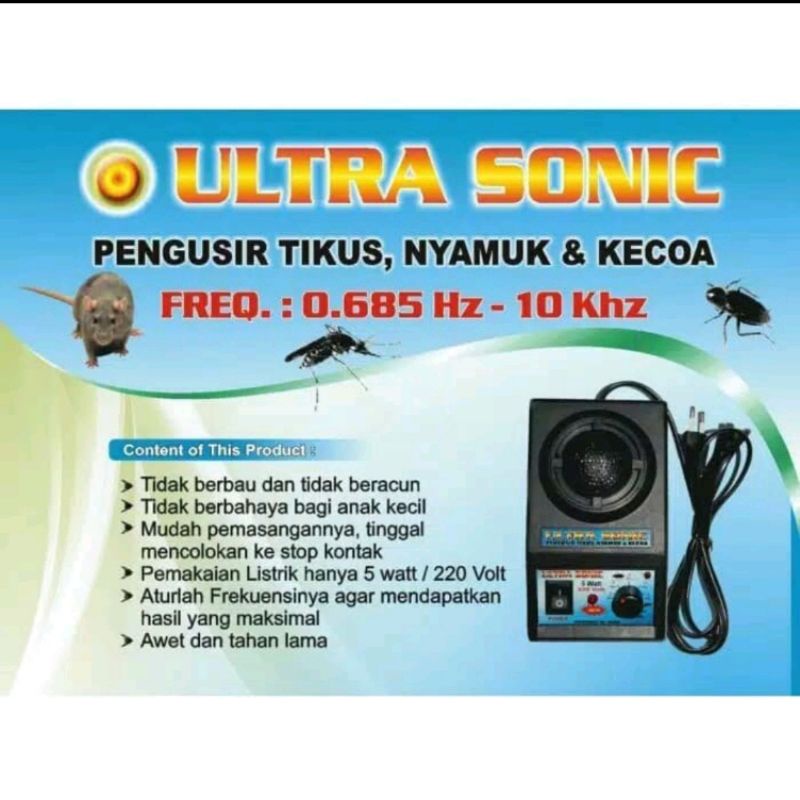 Ultra Sonic Elektronic / Alat Elektronik Pengusir Tikus Kecoa Nyamuk Dan Serangga